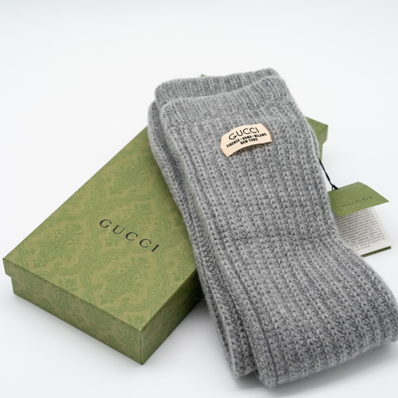 size M Gucci Knit Cashmere Leg Warmers Grey - Picture 8 of 8